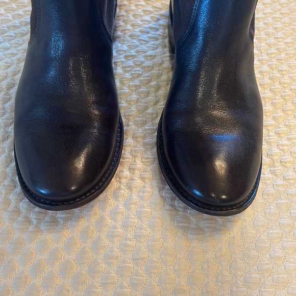 FRYE PAIGE Brown Leather Canvas Women's Riding Boots Size 10Riding Motorcycle - Picture 3 of 11